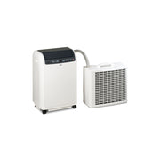 Portable air conditioner with external condenser unit on a white background